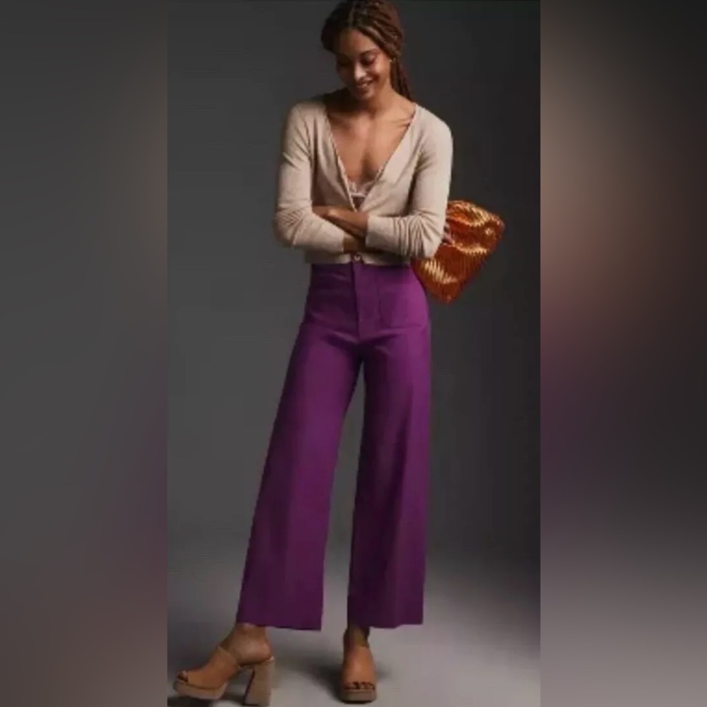 Anthropologie Maeve Collette Cropped Wide Leg Pant- New with tags